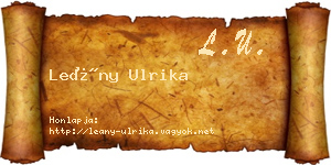 Leány Ulrika névjegykártya